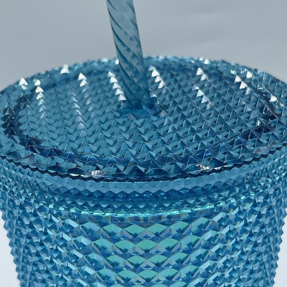 Starbucks Studded Blue Gradient Bling Ombre Cold Cup‎ Tumbler Grande 16oz NEW - Picture 2 of 7